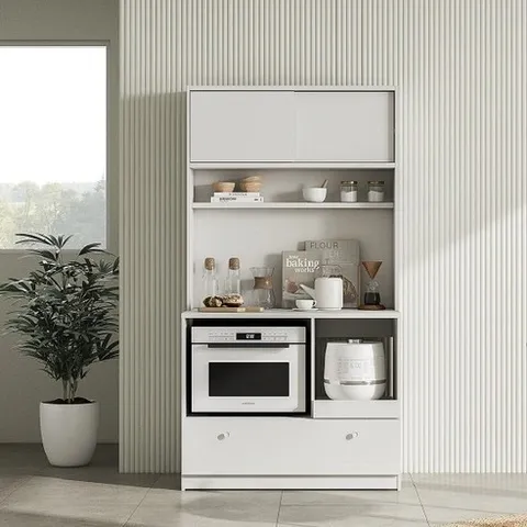 한샘 모디 주방수납 카페장 1000cm_가전형 (6종 택1), 오픈형, 화이트(C)