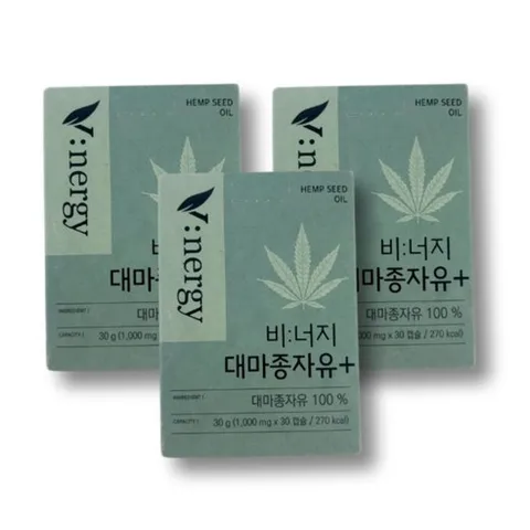 비너지 식물성 대마종자유 플러스 프리미엄 대마 종자 씨유 햄프씨드 오일 HEMPSEED OIL, 3세트, 30회분