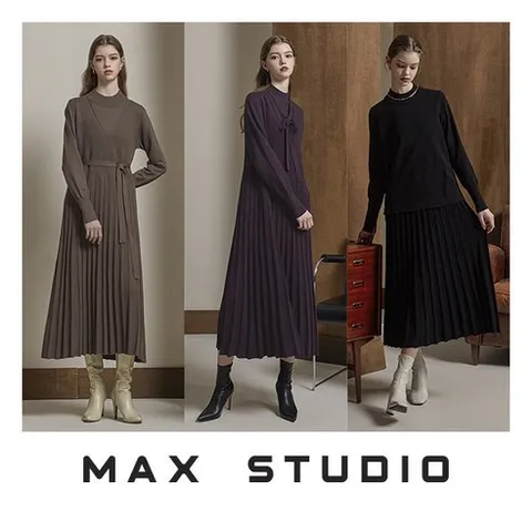 [막스스튜디오] 원피스+모크넥 세트 3종택1