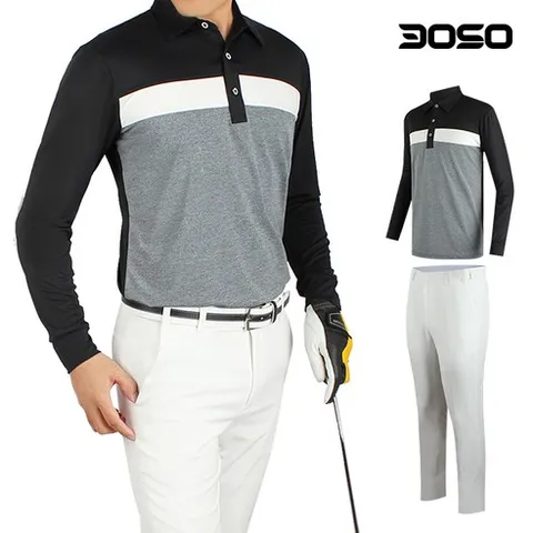 [삼공오공]골프코디 남성 봄 가을 골프티셔츠＋골프바지 세트