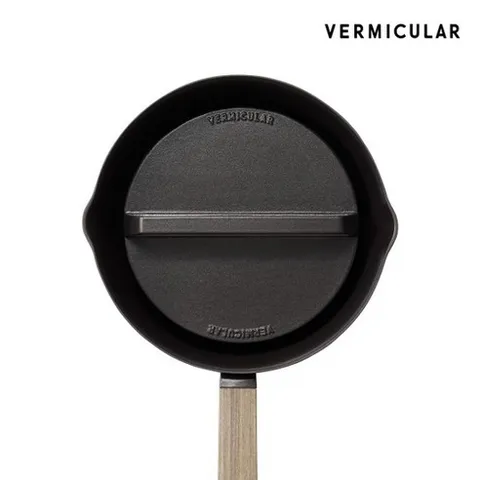 무쇠 주물 편수냄비 유키히라 18cm + 전용 드롭리드 세트, 화이트