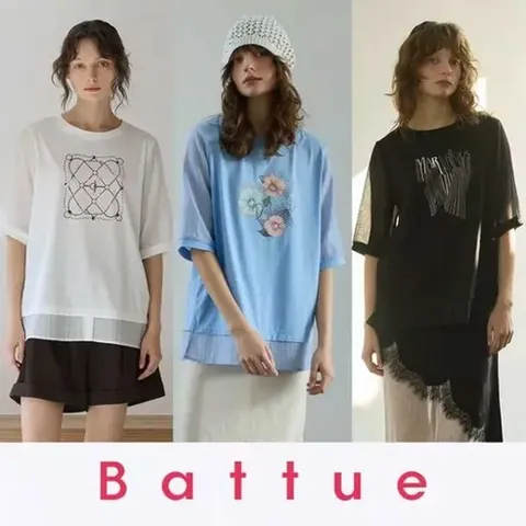 바띠실켓블라우스 BATTUE 인견 실키면 티블라우스 3종
