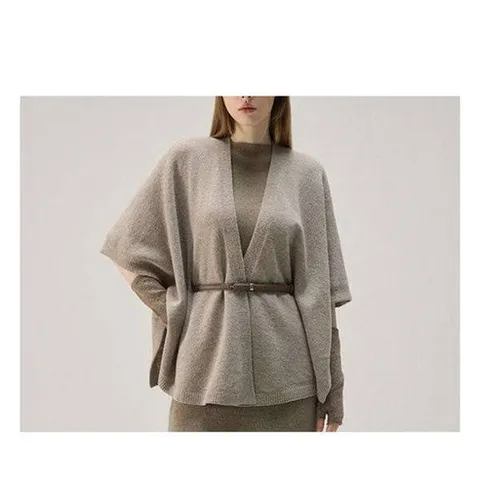 PAUL&JOE폴앤조 26NEW 엘레강스 울블렌딩 벨티드 판쵸 가디건 462112