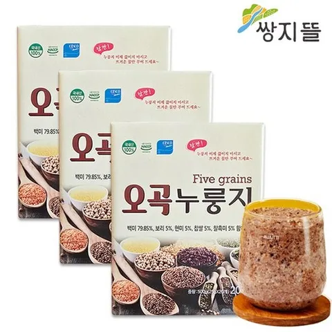 쌍지뜰 오곡누룽지 3박스 ~간편하게 즐기는 누룽지, 25g
