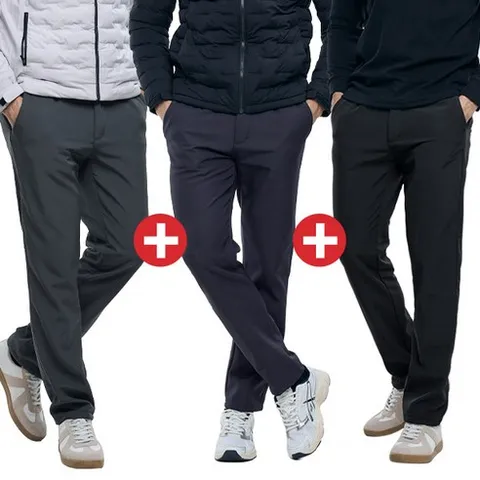 [이지바이] (1+1+1 총 세장!) 남성 융기모 바지_속타는 남성 원턱주름 무지 벨트바지 / 30~42 사이즈까지 빅사이즈_부드러워서 더 따뜻한 융털소재 방한바지_운동복 작업복
