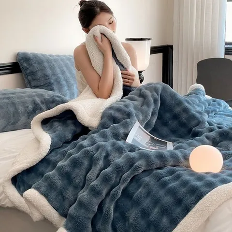 Cozy Aura 극세사양털양면담요차렵 이불 양모 무릎담요캠핑담요블랭킷