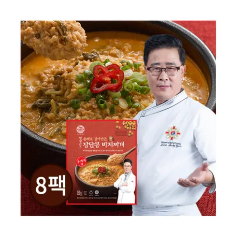 긴급물량!! [8팩]임성근의 통째로 갈아만든 장단콩 비지찌개 우거지맛 8팩 원산지/원재료 : 구매정보 참조, 350g