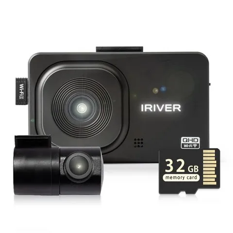 아이리버 2채널 QHD+FHD 초고화질 블랙박스 QF2 WiFi 스마트폰 연동지원, 32GB, WiFi 동글이 + GPS 안테나