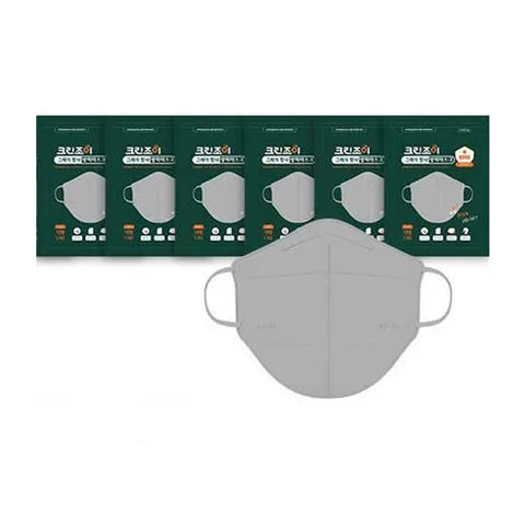 크린조이 KF94 마스크 새부리형 대형 블랙 그레이 화이트 30매(1팩 5매입), 6개, 5개입