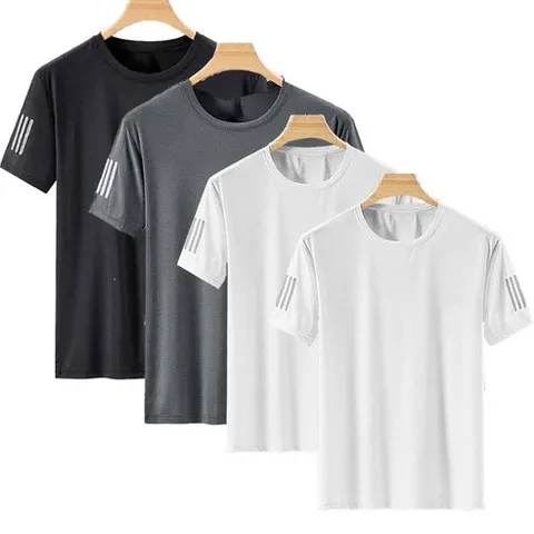 부드럽고 시원한쿨링원단 남성용 반팔 냉감티셔츠 4종세트여름티셔츠 쿨티셔츠 냉감반팔티 남성반팔티셔츠