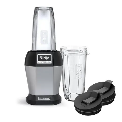 Ninja BL450C Nutri Pro 개인용 블렌더 주스 쉐이크 및 스무디용 509.8ml(18온스) 680.4g(24온스) 컵 블랙/실버 900W (캐나다 버전, Ninja BL450C, Nutri Pro 개인용 블렌
