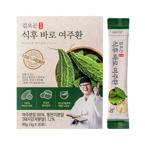 김오곤 원장 식후바로 여주환 국내산 여주 돼지감자 4개월+10포 무료체험분, 390g, 1세트
