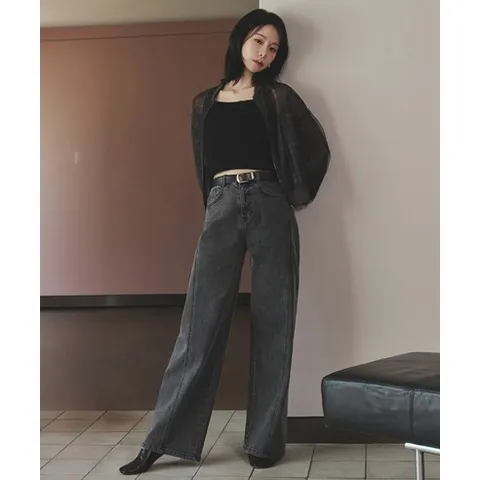 더엣지 THEATG 25FW 커브드 와이드 데님