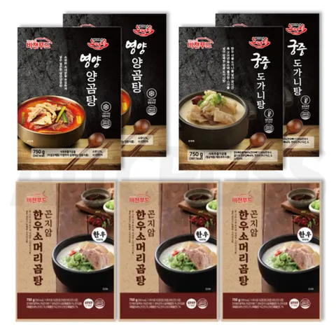 [인포벨]TV홈쇼핑정품 애드크로스 심가네 한우맛집 내장 머리고기 이용식 빅히트 베스트 3종 한우소머리곰탕 + 영양양곰탕 + 궁중도가니탕 총7입, 7개, 750g