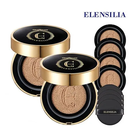 [엘렌실라] [정가160 000원] 에센스 커버 블랙 쿠션 15g 본품 2개 + 리필 4개 (21호 23호/2종 택1), 색상:21호, 1개