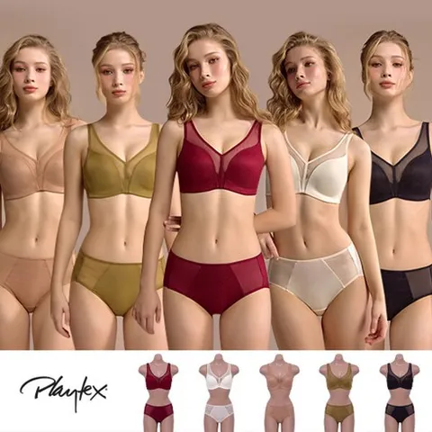[PLAYTEX] 플레이텍스 아이디얼뷰티 노와이어 브라팬티 패키지 (5세트)