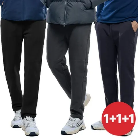 [이지바이] (1+1+1) (총 세 장!!!) 남성 겨울 기모 플리스 트레이닝복 밴딩 바지_~5XL 사이즈 까지 빅사이즈 보이핏 스판 운동복 체육복 작업복 팬츠