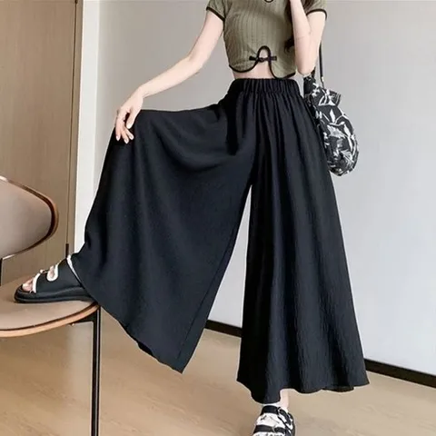 여름 8부 밴딩 와이드팬츠 2color 면바지 반바지 와이드 통바지 여름 가을 겨울 세미바지