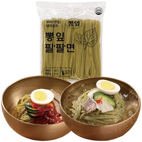 [AC-Mall] TV홈쇼핑 히트구성 뽕잎 냉면 건강면 세트/뽕잎 팔팔냉면 DNJ 함유 보리 연잎 돼지감자 흑마늘 HACCP 육수 비빔장 비빔냉면 물냉면, 1박스, 3.6kg