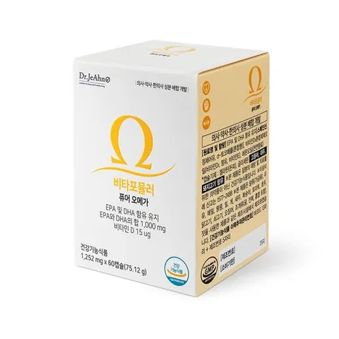 닥터제안 비타포뮬러 퓨어오메가 EPA DHA 1 000 mg 60 캡슐 알티지오메가3, 1박스, 60회분