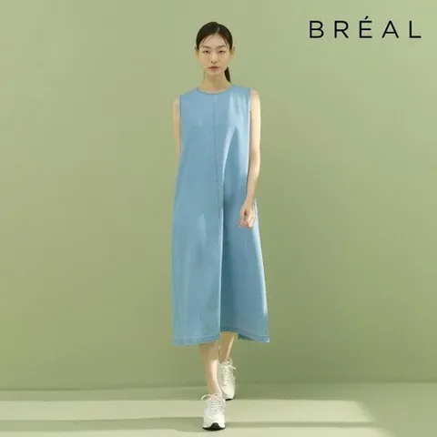 브리엘 25SS 데님 슬리브리스 원피스 2종