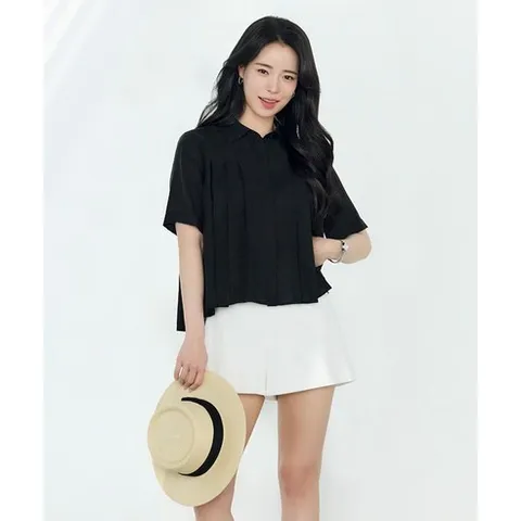 매장정품 더엣지 THEATG 2PACK 26SS 린넨혼방 플리츠 블라우스 2082898702 179930