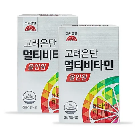 [빠른배송] 하루 한 번 고려은단 멀티비타민 올인원 1560mg 60정 2박스 4개월 공급, 1개