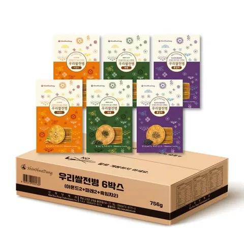 신화당제과 우리쌀전병 6박스 기획세트, 1개, 756g