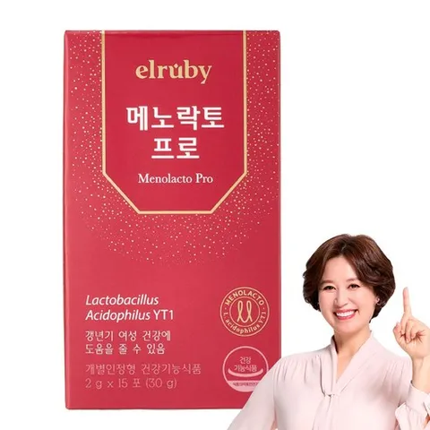 [본사] 휴온스 박미선 갱년기유산균YT1 분말 엘루비 메노락토 프로 15일분 15포 1박스, 30g, 1개