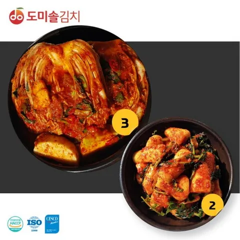 [도미솔김치] 도미솔 포기 김치3kg+총각 김치2kg, 1세트, 3kg