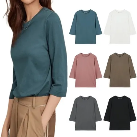 조르쥬레쉬 25FW 퓨어코튼 100 7부 티블라우스 6종