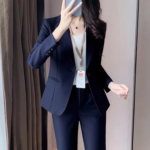 휠렉스 여성 정장 블레이저 긴바지 루즈핏 상하세트 YQ37
