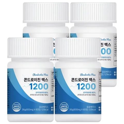 미국산 콘드로이친 1200 우슬 참당귀 보스웰리아 상어연골 연골콜라겐 식약처인증, 60정, 4개