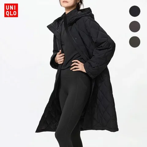 유니클로 퍼프 테크 후드 롱 패딩 코트 3컬러 여성 겨울 자켓 점퍼 479209