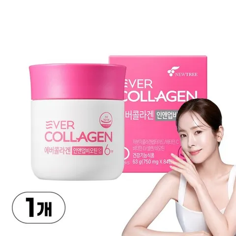 에버콜라겐 인앤업비오틴 업 식약처 기능성 인정 저분자 콜라겐, 1개, 84정