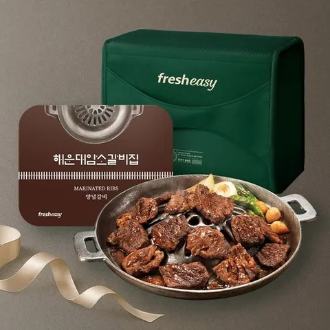 [프레시지] 해운대 암소갈비 선물세트 양념 소 갈비 6팩 (2.4kg) 선물세트_A33, 단품