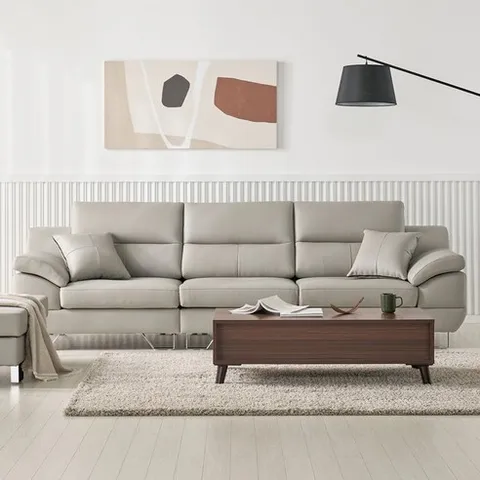 에넥스 이태리천연소가죽 4인용 소파, 카푸치노