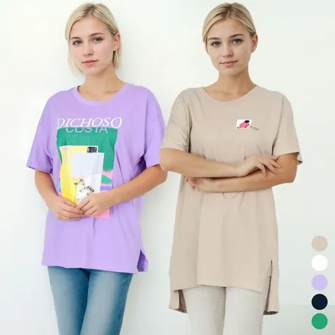 홈쇼핑HIT 55 88 루즈핏 코튼 티셔츠 5종 택1