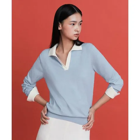 더엣지 THEATG 4PACK 배색 셔츠니트