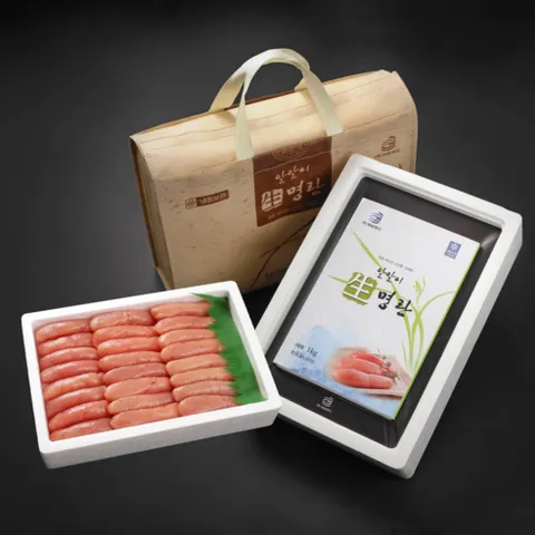 [마린푸드 명란젓] 최상급 백명란 - 화이트 3호 [선물포장], 1개, 1kg