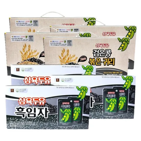 삼육두유 검은콩 볶은귀리 60팩 + 흑임자두유 45팩 총105팩, 1세트, 190ml, 105개