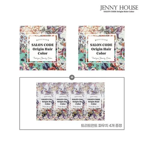 제니하우스 오리진 헤어컬러 염색약 새치커버 홈쇼핑 염색제 2개+트리트먼트 4개 세트, 제니하우스 모카브라운2개+트리트먼트파우치4개, 1개