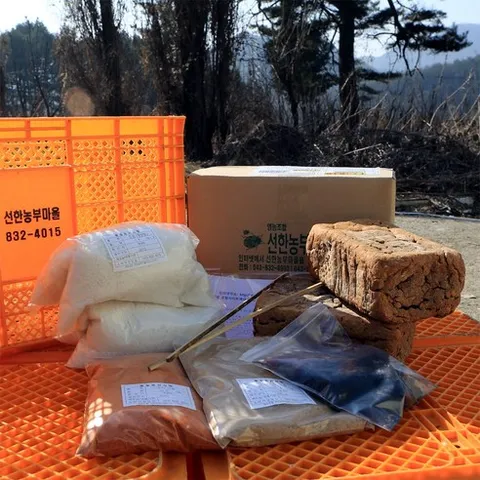 선한농부마을된장 담그기 풀 패키지 메주 세트 2장+메주가루500g+고추씨가루500g+소금2.5Kg, 8.4kg, 1세트