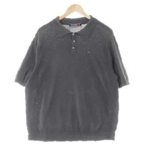 1014 장미쉘바스키아 차콜 면혼방 심볼뱃지니트카라반팔티 [110]