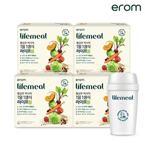 이롬 [이롬]황성주 박사의 1일1생식 라이프밀 4박스+흔들컵1개, 없음