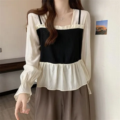 AURALA여성여름블라우스예쁜블라우스티셔츠 프릴