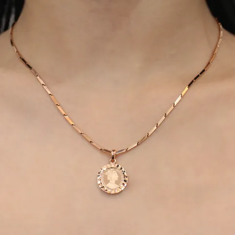 14K 18k 엘리자베스 코인 커팅 펜던트 여자 금 목걸이 선물 (체인별도구매)