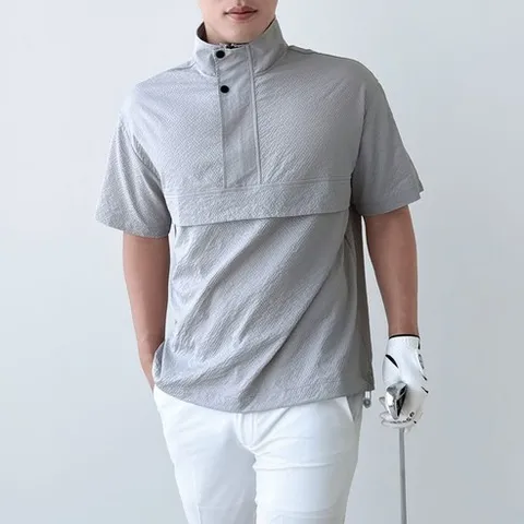 엘투엘골프 골프반팔아노락 여름 남자골프웨어 골프복 골프상의 엠보반팔아노락