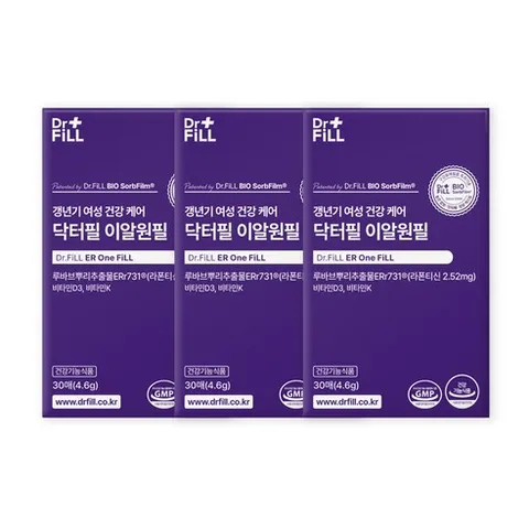 닥터필 이알원필 식물성 루바브 갱년기 여성 건강 케어 식약청 인증 30P, 4.6g, 3박스