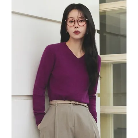 더엣지THEATG 25FW 봉봉 캐시미어100% 브이넥 풀오버 206197 1024024